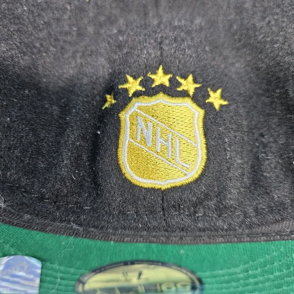 California Golden Seals New Era Fitted 7 3/8 Black Green Wool Blend Hockey Cap - Picture 6 of 10